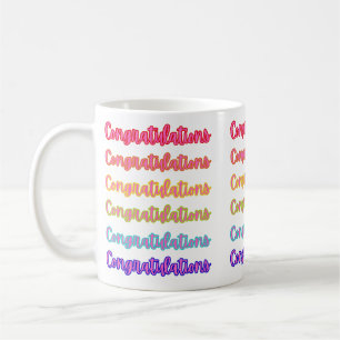 Mug Colorful Félicitations Texte Pour Graduation