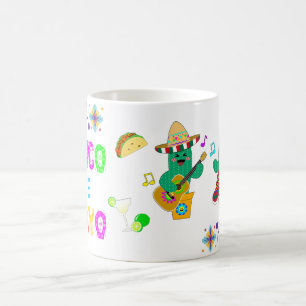 Mug Colorful Festive Cinco de Mayo 2025 Dancing Cactus