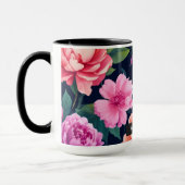 Mug Colorful Floral Peony Vibrant Fleurs vives Nom (Gauche)