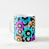 Mug Colorful flowers daisies Blue Turquoise Purple (Devant gauche)