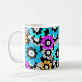 Mug Colorful flowers daisies Blue Turquoise Purple (Gauche)