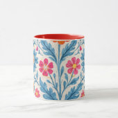 Mug Colorful Folk Floral Pattern with Butterfly (Centre)