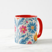 Mug Colorful Folk Floral Pattern with Butterfly (Devant droit)