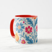 Mug Colorful Folk Floral Pattern with Butterfly (Devant gauche)