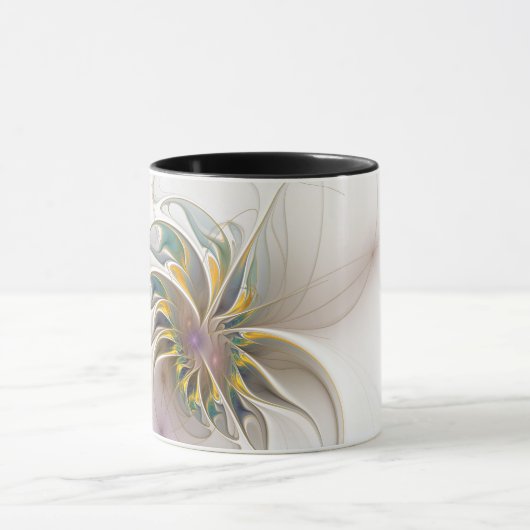 Mug Colorful fractal ornament. Flower art (Centre)