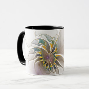 Mug Colorful fractal ornament. Flower art