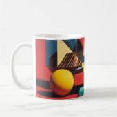 Mug Colorful Geometric Shapes on Red Background (Gauche)