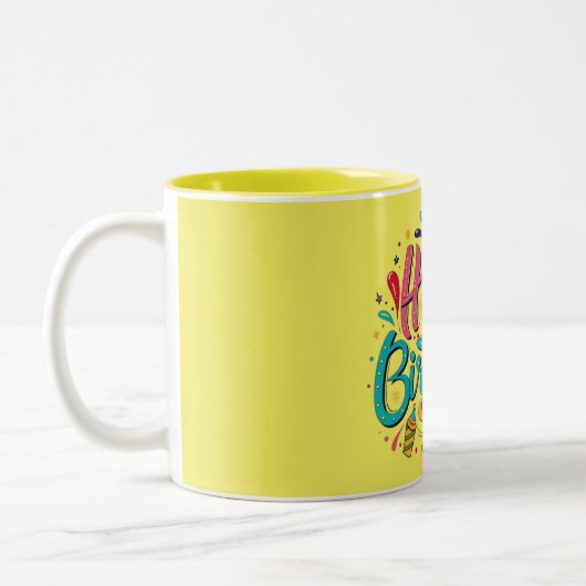 Mug "Colorful Happy Birthday Celebration" (Gauche)