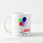 Mug Colorful Joyeux 80e Anniversaire Ballons (Gauche)