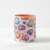 Mug Colorful Kawaii Chubby Cats Pattern (Centre)