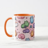 Mug Colorful Kawaii Chubby Cats Pattern (Gauche)