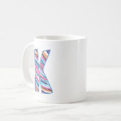 Mug Colorful Letter K as in Kay (Devant gauche)