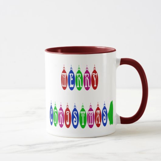 Mug Colorful Merry Christmas Ornament (Droite)