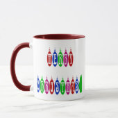 Mug Colorful Merry Christmas Ornament (Gauche)