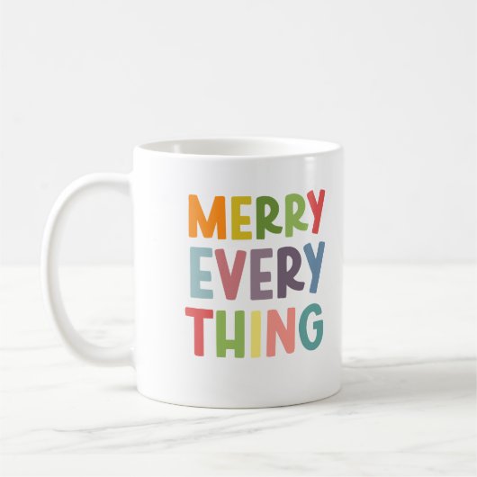 Mug Colorful Merry Everything Inclusive Holiday custom (Gauche)