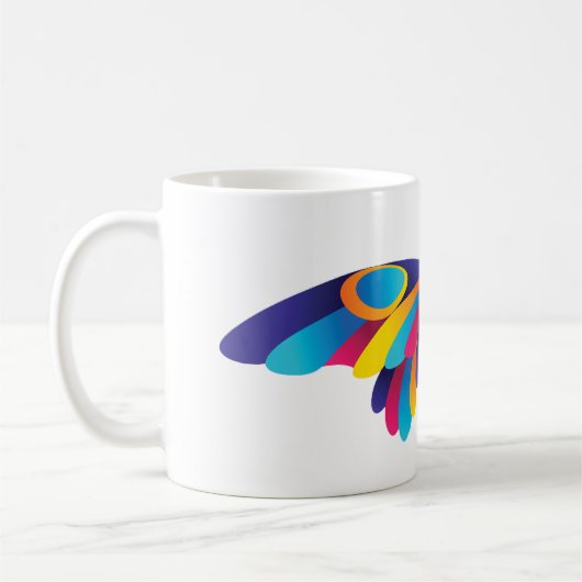 Mug Colorful Modern Butterfly Vibrant Wings (Gauche)