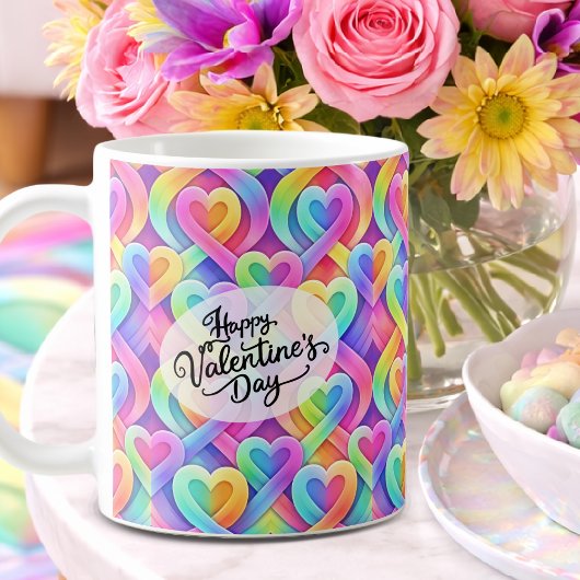 Mug Colorful Modern Hearts Pattern Valentine’s Day 