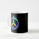 Mug Colorful Mushrooms Goblincore Peace Sign Tie Dye R (Devant gauche)