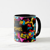 Mug Colorful Neon Graffiti Hip Hop Street Art (Devant droit)
