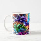 Mug Colorful Neon Joysticks Pattern (Gauche)