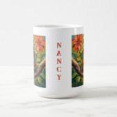 Mug Colorful Parrot and Tropical Flower Personalized (Centre)