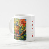 Mug Colorful Parrot and Tropical Flower Personalized (Devant gauche)