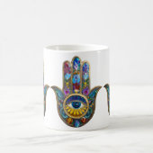 Mug Colorful Petals Leaves Hamsa Sapphire Third Eye (Centre)