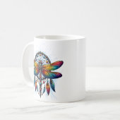 Mug Colorful Psychedelic Dragonfly Dreamcatcher Boho (Devant gauche)