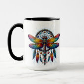 Mug Colorful Psychedelic Dragonfly Dreamcatcher Boho (Gauche)