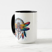 Mug Colorful Psychedelic Dragonfly Dreamcatcher Boho (Devant gauche)