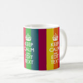 Mug Colorful Rainbow Keep Calm And Your Text Customize (Devant droit)