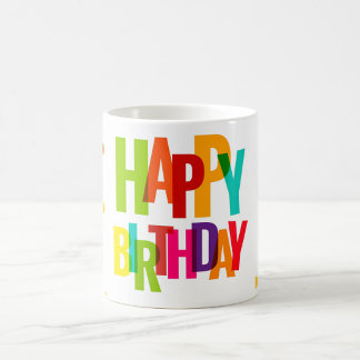 Mug Colorful Rainbow Lettering & Festive Design