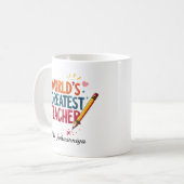 Mug Colorful Typography Worlds Greatest Teacher (Devant gauche)