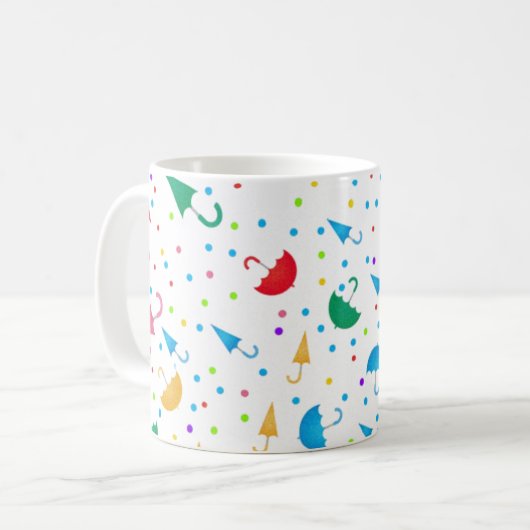 Mug Colorful Umbrellas and Confetti Pattern (Devant gauche)