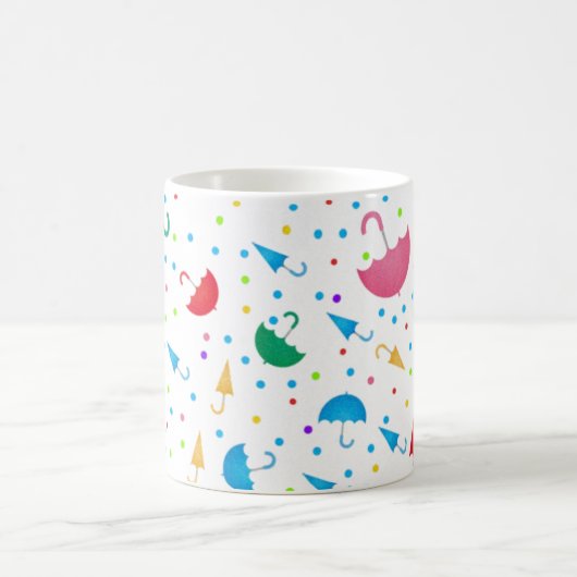 Mug Colorful Umbrellas and Confetti Pattern (Centre)