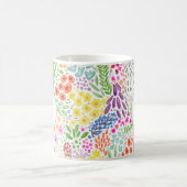 Mug Colorful Watercolor Flower Pattern Spring Monogram (Centre)