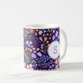 Mug Colorful Watercolor Flower Pattern Spring Monogram (Devant droit)