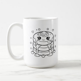 Mug Coloriage d'une pile de pancakes kawaii