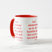 Mug Colossiens 3:23 KJV Bible Verse Deux Tons (Devant gauche)