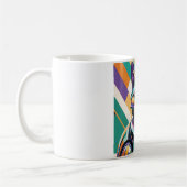 Mug Colourful Cat Face Abstract Art (Gauche)
