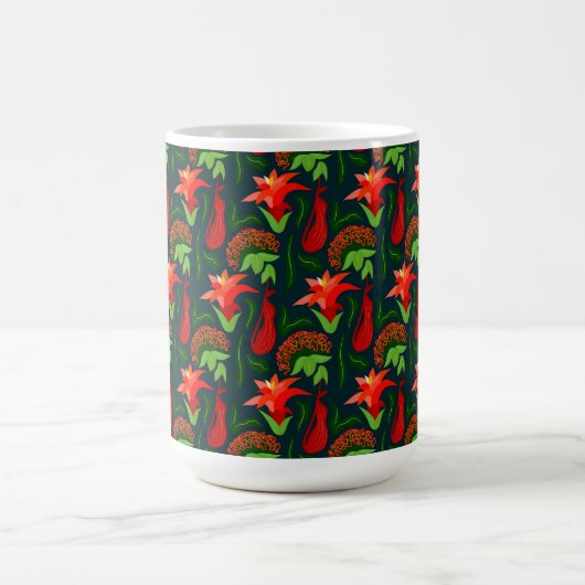 Mug Colourful Exotic Flowers Leaves Pattern-23187 (Centre)