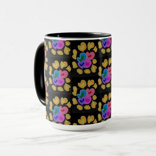 Mug Colourful Hearts Design (Devant gauche)