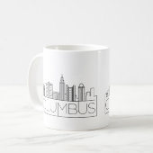 Mug Columbus, Ohio| City Stylisated City Skyline (Devant gauche)