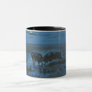 Mug Combat au clair de lune (Combat de buffles)