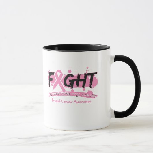 Mug COMBAT de cancer du sein soutenant ma cause (Droite)