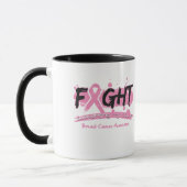 Mug COMBAT de cancer du sein soutenant ma cause (Gauche)