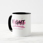 Mug COMBAT de cancer du sein soutenant ma cause (Devant gauche)