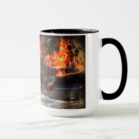 MUG COMBAT DE GUERRIÈRE DANS L'EAU (Droite)