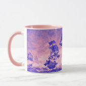 Mug COMBAT DE NAVIRE PIRATE / bleu violet (Gauche)