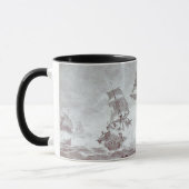 MUG COMBAT DE NAVIRE PIRATE EN NOIR (Gauche)